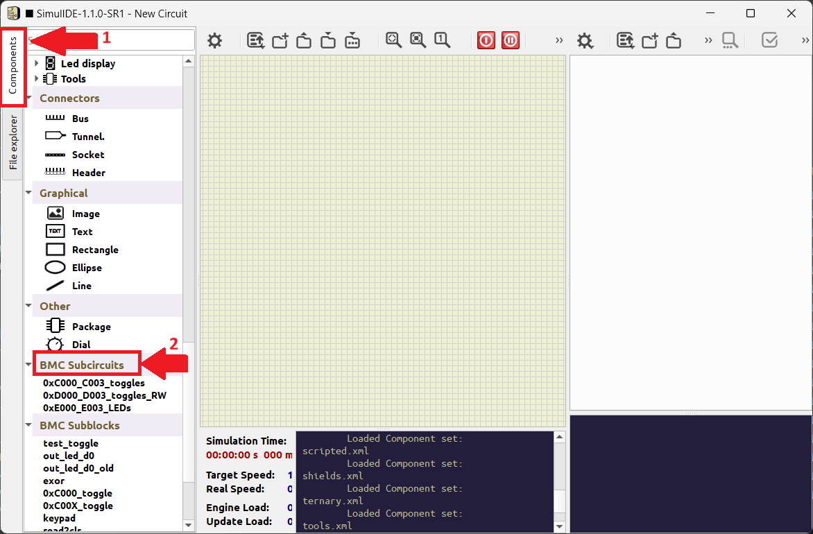 simulide main window